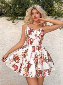 EgrlEra Ballet Style Princess Sweet Rejuvenating Mesh Puff Suspender Mini Dress - Multicolor - View 1