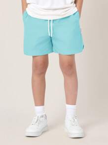 SUMWON Summer Leisure Swimming Board Shorts Drawstring Waist Beach Holiday Pool Casual Wear Boys Teen - Teal Blue - View 3