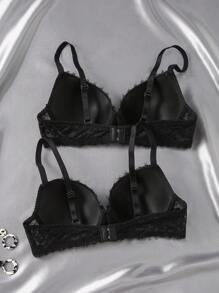 Snug Zone 2pcs Romantic Sexy Lace Bras With Lift And Support, Suitable For Small Chest, Adjustable And Lifting - Multicolor - View 2