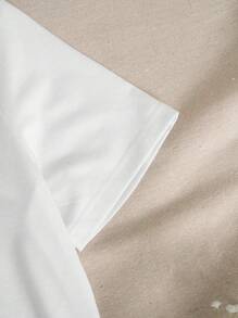 女士可爱兔子印花休闲圆领 T 恤，复活节，春夏