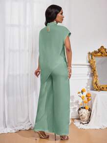 SHEIN Lady Damen Outfit-Sets in Zweiteiler-Form für alle Jahreszeiten, Herbst Zweiteiler-Sets, lässig-elegante Damen Outfits mit weißem gewebtem Stehkragen, elegante Überlagerungssets für Damen im Herbst, neue Damen Zweiteiler-Sets, Damen lässige Zweiteiler-Sets