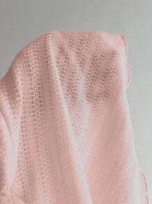 Elamini Áo thun cổ chữ V tay ngắn thắt nơ thời trang mùa xuân/hè, vải có họa tiết ôm vừa vặn dành cho nữ - Hồng - Xem 6