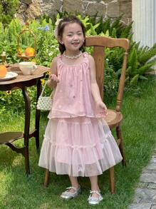 Dazy Kids Young Girl Autumn Clothes Top Set Vacation - Pink - View 3