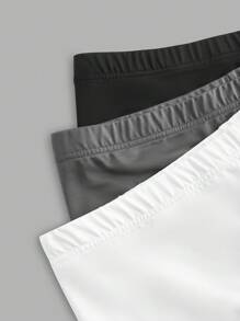 SHEIN EZwear Bộ 3 quần legging cỡ lớn màu đen, trắng, xám đậm. - Màu xám đen - Xem 11
