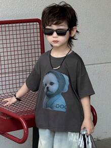 DAZY 幼儿男童圆领针织短袖T恤，夏季 - 灰色 - 查看 3