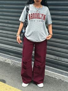 Sparklyn 2件套少女字母印花短袖T恤和纯色裤子 - 彩色 - 查看 4