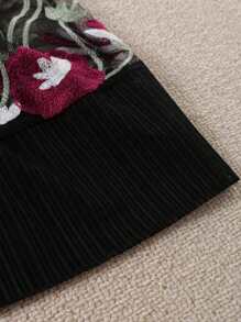 EMERY ROSE Plus Size New Embroidered Lightweight Cardigan Fall Winter Cloth For Women Autumn - Black - View 4