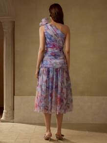 MOTF PREMIUM STEREO FLORAL ALL OVER PRINT DRESS