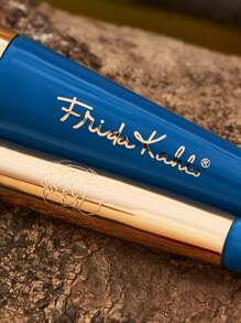 Frida Kahlo X SHEIN 5 件图形雕刻化妆刷套装，包括散粉刷 + 眼影刷 + 大眼影刷 + 细节眼影刷 + 化妆刷收纳袋，刷毛柔软，具有强大的抓粉和放粉能力，适合初学者轻松打造精致妆容，花朵，艺术，优雅 - 藍色 - 查看 6