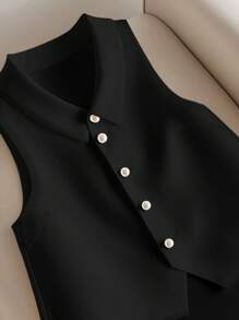 INAWLY Solva Women's Casual Solid Color Sleeveless Shirt, Versatile For Summer