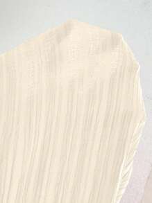 Breezaya Mono de mujer de unicolor de piqué con cuello halter, cintura con cordón y dobladillo con volantes