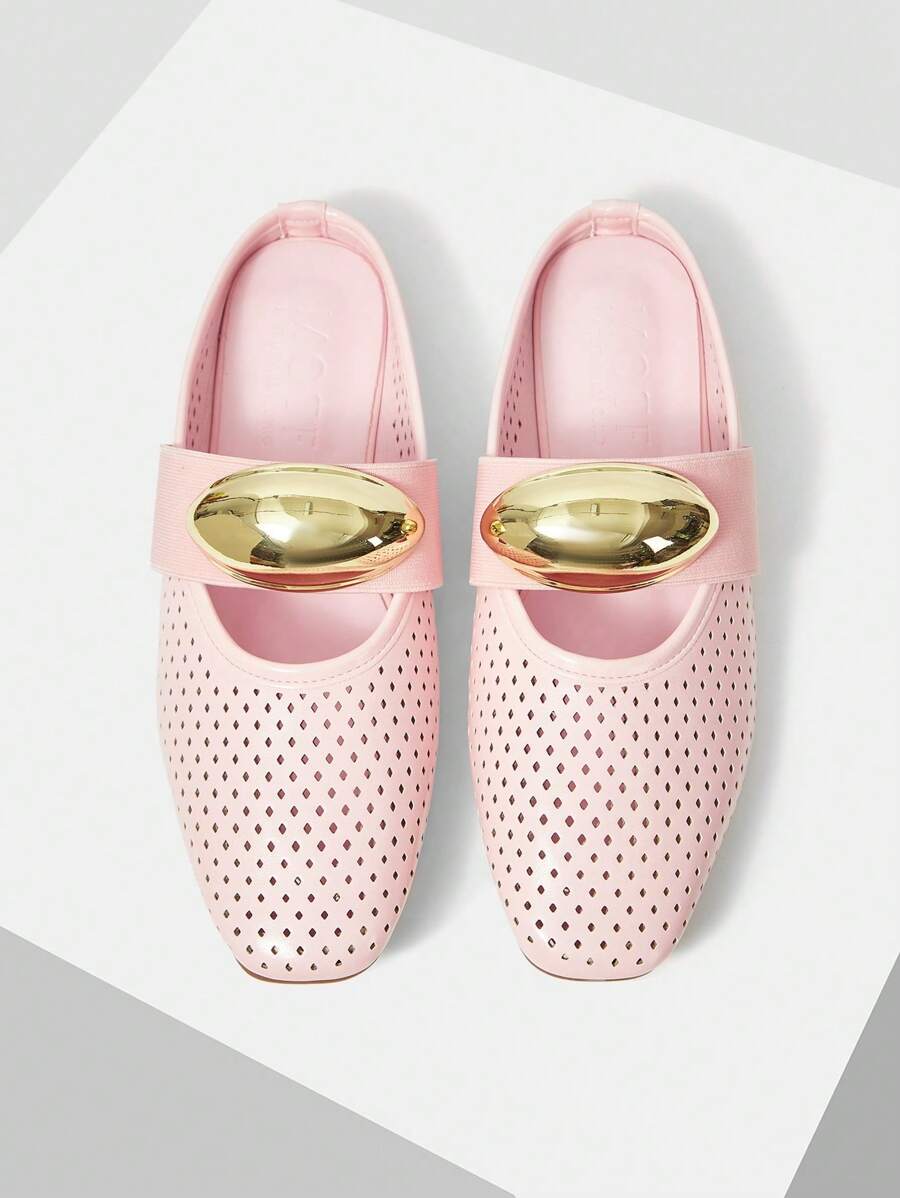 MOTF ZAPATOS PLANOS DE PU CALADOS - Rosa - Ver 1