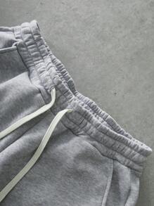 PAVTROS 男士刺绣串珠休闲宽松浅灰色长裤