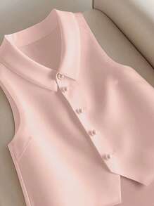 INAWLY Solva Women's Solid Color Minimalist Sleeveless Blouse, Everyday Wear