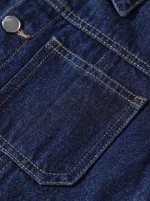 Jaqueta Denim Casual Masculina com Gola Virada para Baixo e Bolso Grande, Solta e Versátil
