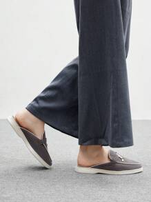 CUCCOO BIZCHIC 女士金属装饰休闲平底乐福鞋 - 灰色 - 查看 4