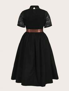 Fairmaia Plus Size Women German Traditional Color Block Patchwork Dress, Dirndl, Halloween - Multicolor - View 2