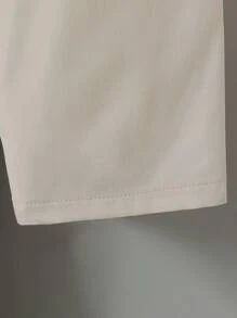 Set da 3 pezzi: Camicia a maniche corte a righe casual di moda per ragazzi adolescenti + Pantaloni lunghi a vita media ampi + Scialle in maglia, adatto per uso quotidiano e vacanze