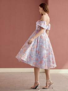 MOTF Soiréza OFF THE SHOULDER JACQUARD COCKTAIL DRESS - Dusty Purple - View 3