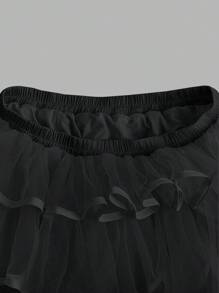 Layered Ballerina Skirt - Black - View 4