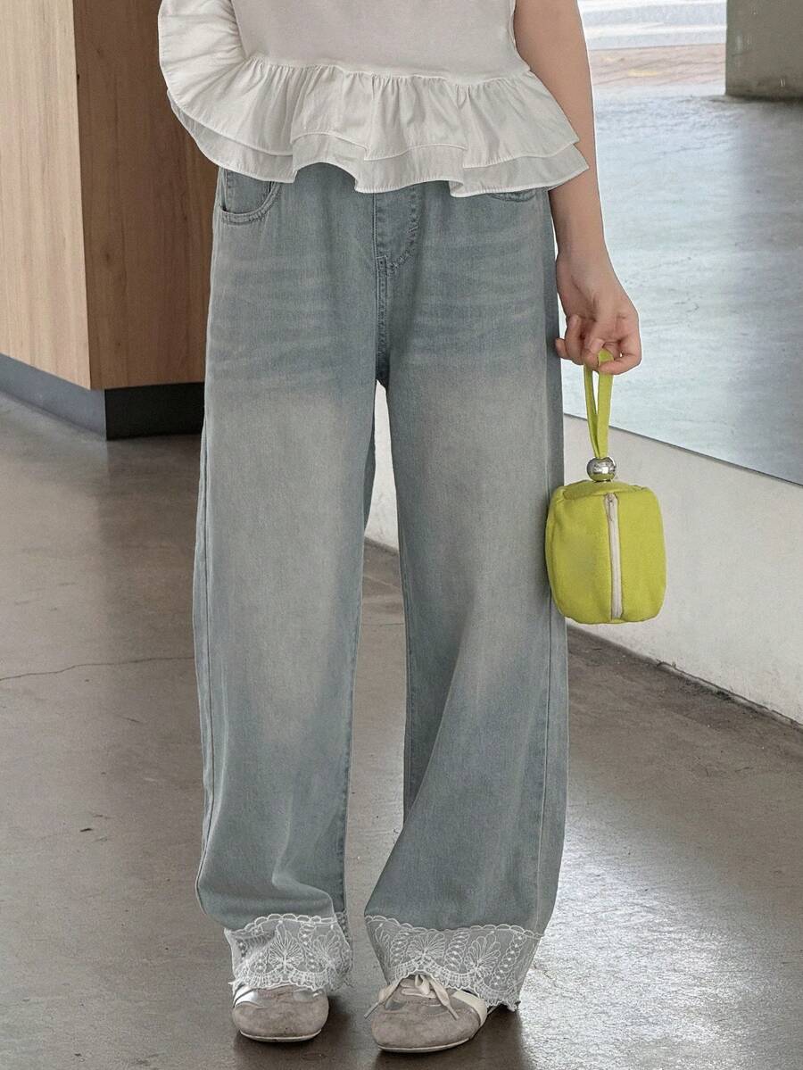 Dazy Kids 青少年女孩 青少年女孩秋季牛仔裤 - 淺色水洗藍 - 查看 1