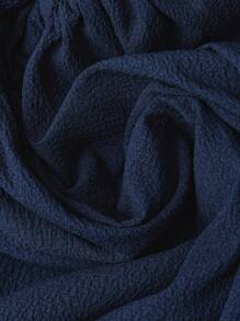 EMERY ROSE Camisa casual de verano de unicolor con cuello en V y bajo con volantes, para tallas grandes, verano