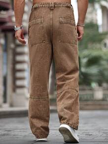 Manfinity Homme 男士纯色口袋休闲百搭街头风格牛仔裤