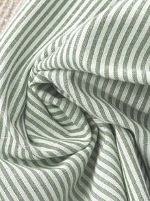 SHEIN Tall 女士休闲蓝色条纹竹节结设计阔腿西装裤，春夏