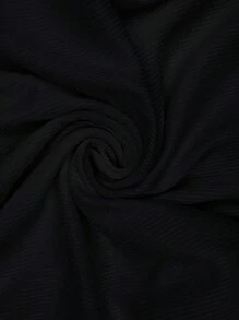 SHEIN LUNE Áo ba lỗ viền ren cỡ lớn cho nữ, cổ tròn không tay bó sát - màu đen - Xem 4