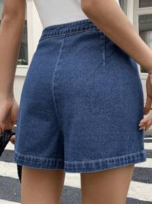 DAZY Women's Casual Knotted Denim Shorts