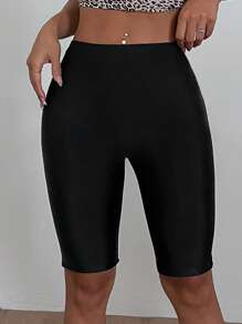 SHEIN EZwear 3 chiếc quần đùi thể thao nữ cỡ lớn, màu trơn, cạp chun, thích hợp mặc đi xe đạp, đa năng cho mùa hè. - Nhiều màu - Xem 6