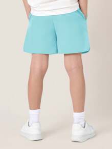 SUMWON Summer Leisure Swimming Board Shorts Drawstring Waist Beach Holiday Pool Casual Wear Boys Teen - Teal Blue - View 5
