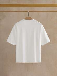 HIMLAND Men Casual Solid Drop Shoulder Tee For Summer - White - View 2