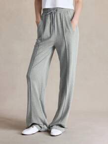 Briarwyn Casual Solid Color Knit Loose Wide Leg Sports Jogger Pants Women Summer Clothing Women Clothing Pants,Fall Women Clothes,Back To School Clothes,Old Money Clothes,Casual Maxi Sports Trousers