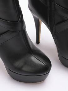 Cuccoo CUCCOO LuxiPop Botas de plataforma con cordones de suela gruesa hasta el tobillo para mujer, impermeables, de tacón alto, botas de moda sexy para discoteca, Halloween, Navidad, fiesta