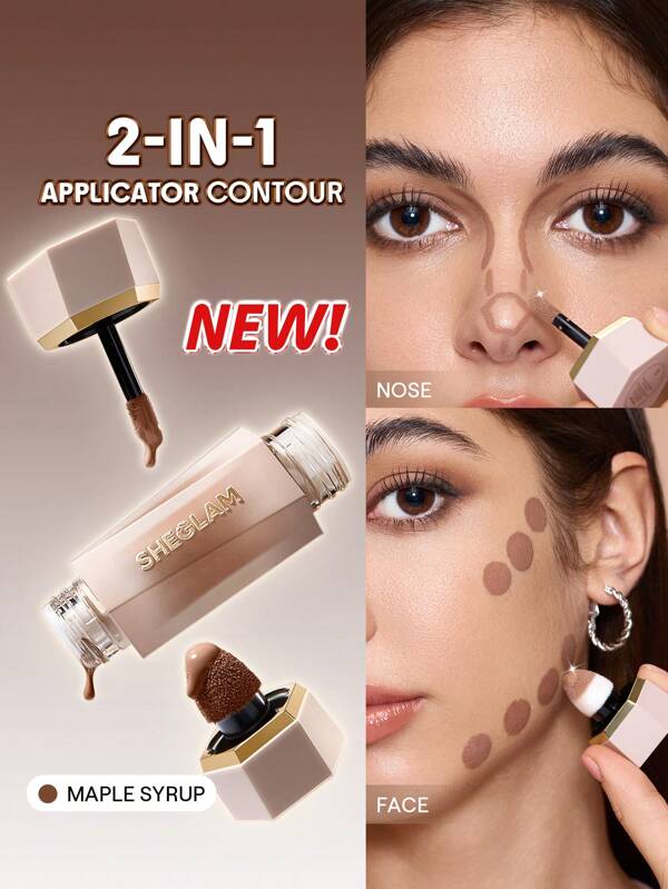 SHEGLAM Precision Sculpt Liquid Contour Duo-Maple Syrup Graduation Birthday Holiday Summer Fall Autumn Y2K Fancy Fashion Women Makeup Cosmetic Party Beach Travel Camping Outdoors School Campus Trip Festivals Decor Gift Present Rose Girl Cosplay Best Color Charm Vibe
