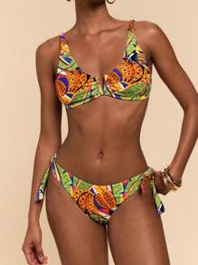 Travachic Women's Summer Holiday Beach Tropical Print Bikini Set - Multicolor - View 4