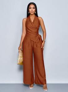 SOLERSUN Conjunto de dos piezas para mujer para uso diario - Óxido marrón - Ver 3