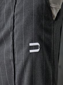 NEON BLANC Men Street Fashion Woven Vertical Striped Long Pants, Fall - Black - View 4