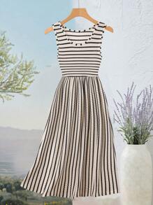 Rusticease Women's Casual Sleeveless Striped Dress, Summer - Multicolor - View 6