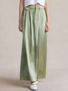 Saia Longa Feminina de Verão Maxissaia Solta com Estampa Sólida Briarwyn, Looks de Férias Femininos, Looks do Orgulho Feminino, Looks de Férias na Praia Femininos, Looks de Aniversário Femininos, Looks de Balada Femininos, Maxissaia Verão Feminina Sexy e Volumosa, Maxissaia Longa Feminina para Convidado de Casamento, Maxissaia Longa Feminina para Sair, Estilo Clássico e Elegante Y2K, Estilo Dinheiro Antigo Feminino - Verde - Visão 4