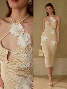 MOTF PREMIUM APPLIKATIONEN GEHÄKELTES KLEID