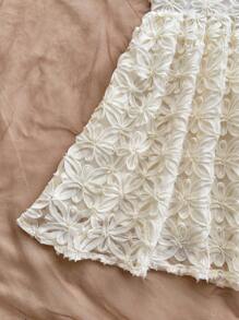 Soleia Váy ngắn chữ A hở lưng, cổ chữ V gợi cảm, vải kết cấu màu trắng lãng mạn dành cho nữ, phù hợp cho tiệc tùng, hẹn hò, trà chiều, kỳ nghỉ, bãi biển, trang phục mùa hè, phong cách Boho, kỳ nghỉ, móc len, vải lanh, có kết cấu - trắng - Xem 6