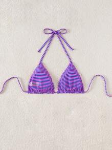 Swim Mod 1 件女士沙滩装可爱碎花细肩带露背比基尼上衣 - 彩色 - 查看 2