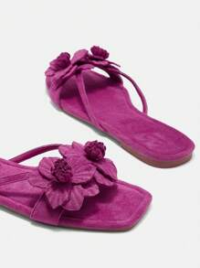 CUCCOO CHICEST Square-Toe Comfortable Flower Design Simple And Versatile Ladies Flat Sandals For Summer Vacation Shoes Summer Elegant Sandals Spring Shoes Spring Break Easter