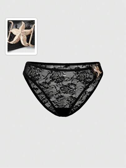 Fairycore Women's Summer Mermaid & Starfish Lace Briefs