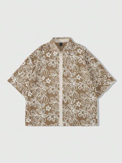 Street Life Camicia ampia da uomo con stampa floreale 3D