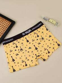 4件套青少年吉他印花平角内裤 - 彩色 - 查看 2