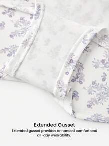 LUVLETTE Bộ 3 quần lót nam cạp vừa in họa tiết hoa cotton mềm mại thoáng khí cho nữ - Quần lót ren - Nhiều màu - Xem 4