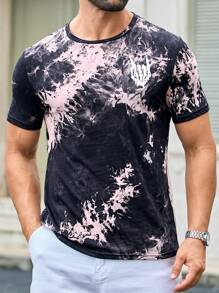 Manfinity VCAY Men's Summer Casual Tie Dye Print Short Sleeve T-Shirt - Grey - View 3